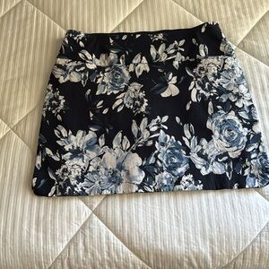 Floral Blue and White Skort